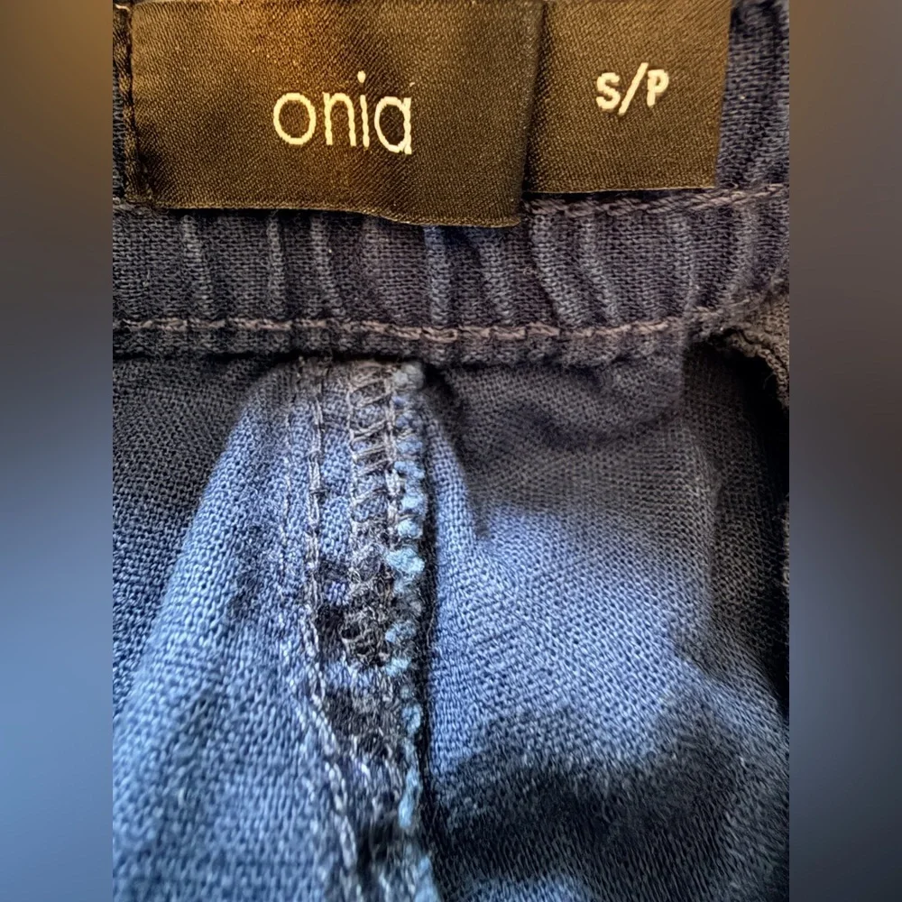 Onia Deep Navy Blue Collin Drawstring Linen Pants Men's NWT